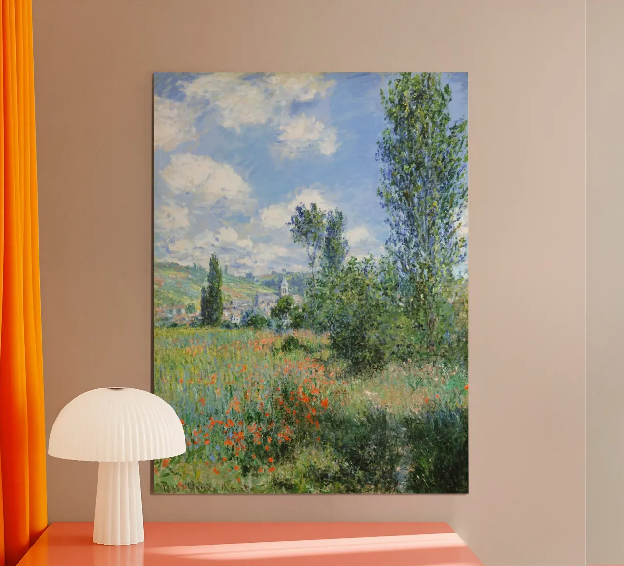Vue de Vétheuil par Claude Monet poster avec cadre en plastique de Art History