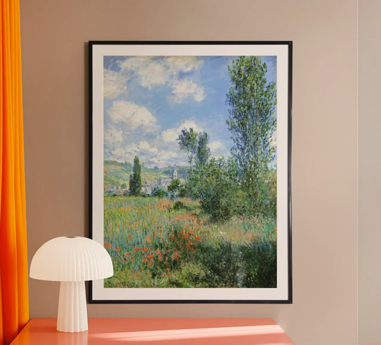 Vue de Vétheuil par Claude Monet poster avec cadre en plastique de Art History