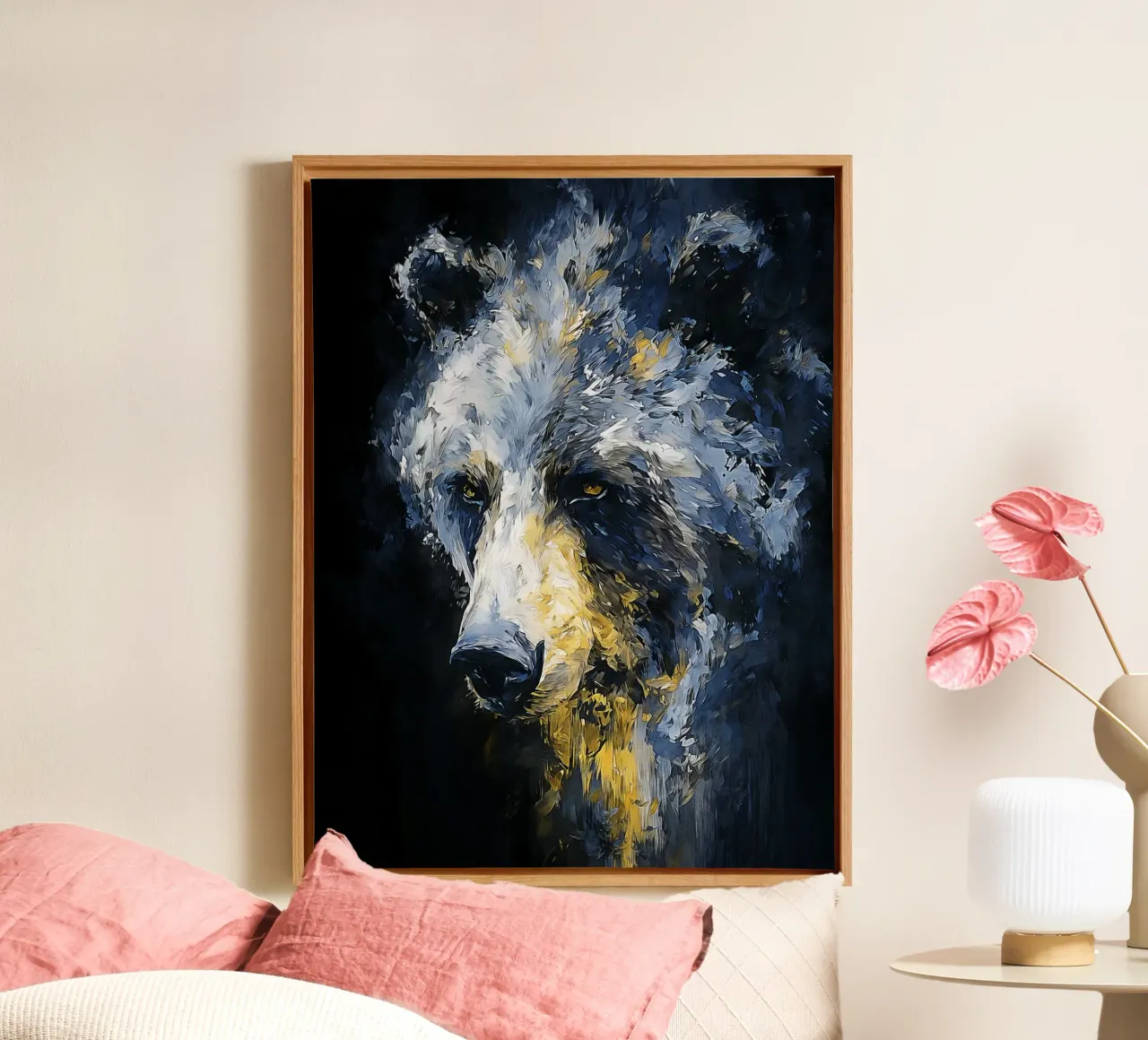 Bear Modern canvas met Baklijst van Mateo