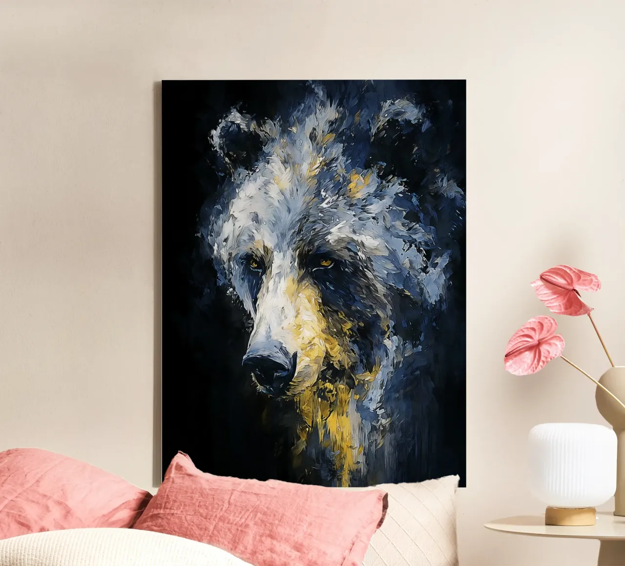 Bear Modern canvas met Baklijst van Mateo