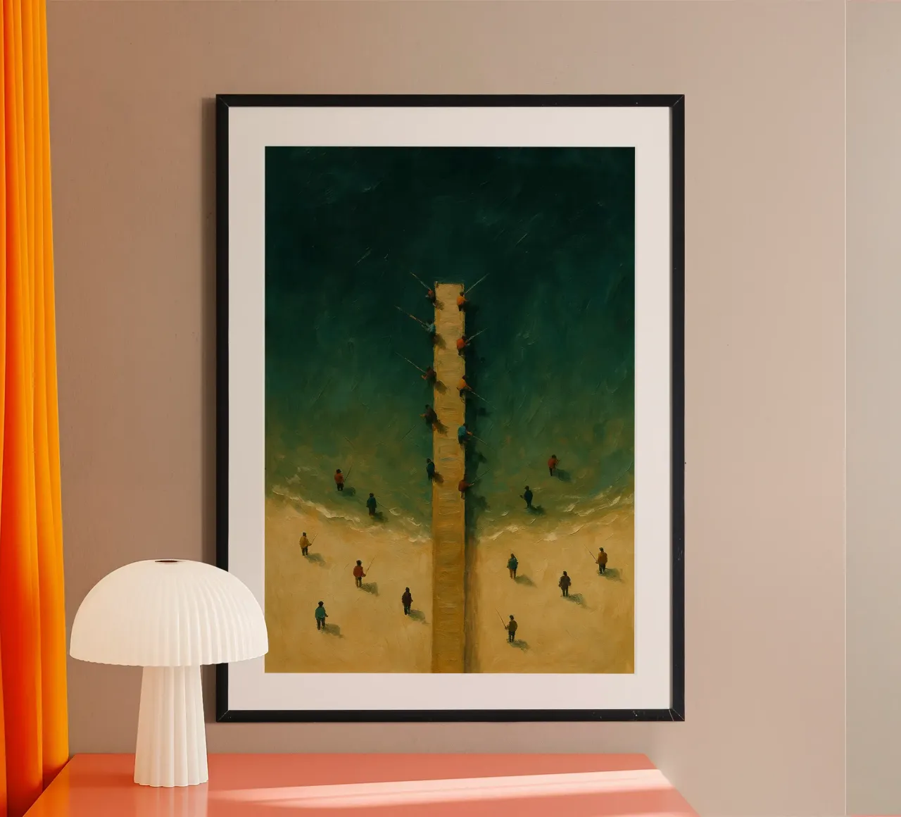 Melody of the Pier poster met houten frame van Mosaic Dialogue