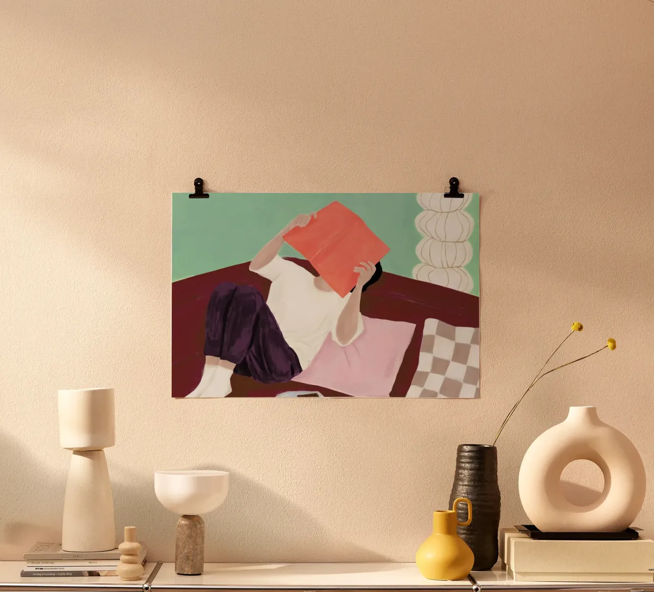 Slappe Av 03 poster con telaio in legno da Frauke Schyroki