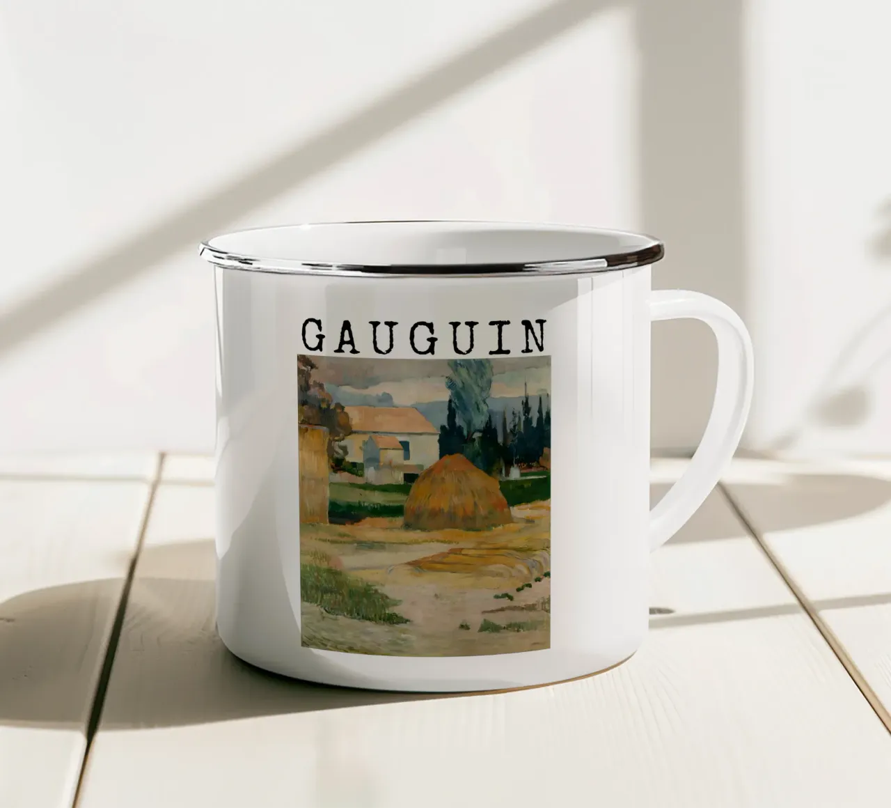 Paesaggio vicino ad Arles, Paul Gauguin tazza in smalto da tokovictory