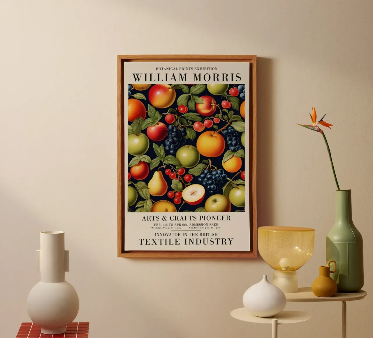 appels perziken kunst ambachten william morris canvas met Baklijst van komo store