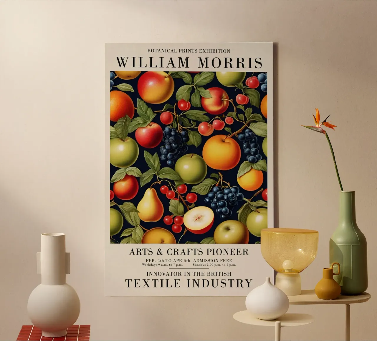 appels perziken kunst ambachten william morris canvas met Baklijst van komo store
