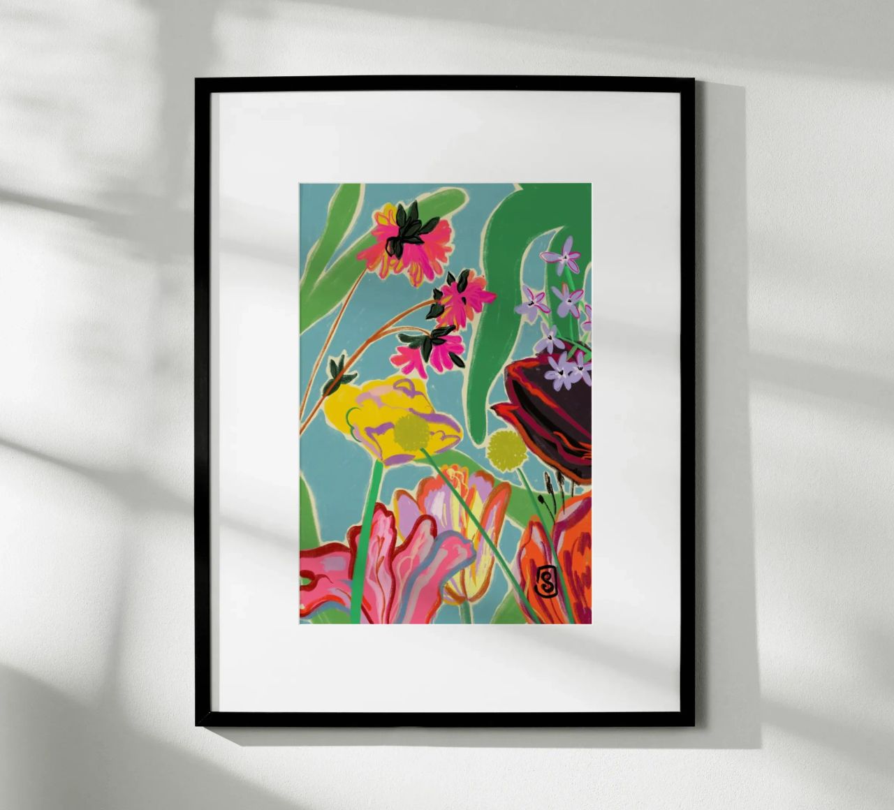 Colourful Flowers Meditation poster van Sandra Poliakov