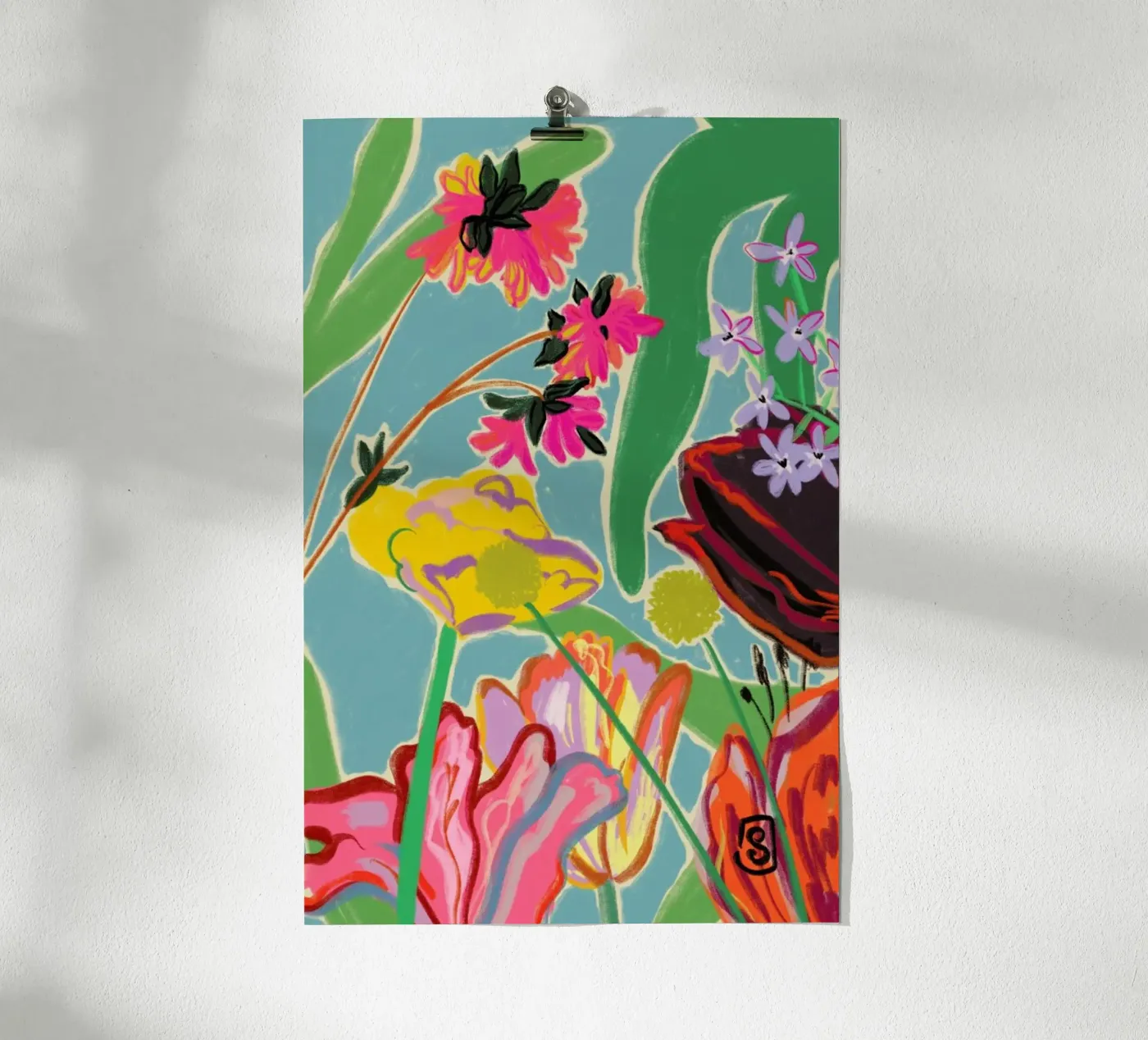Colourful Flowers Meditation poster de Sandra Poliakov