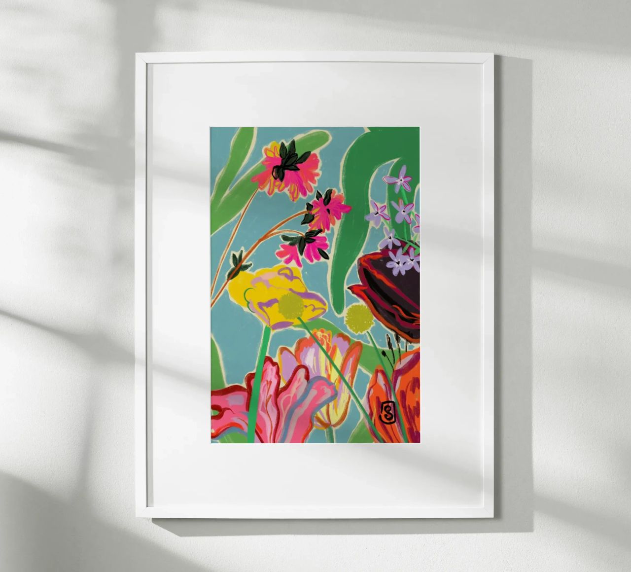 Colourful Flowers Meditation poster van Sandra Poliakov