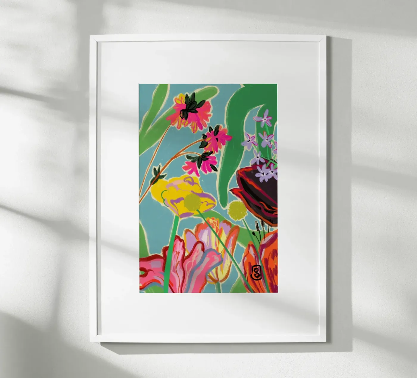 Colourful Flowers Meditation poster de Sandra Poliakov