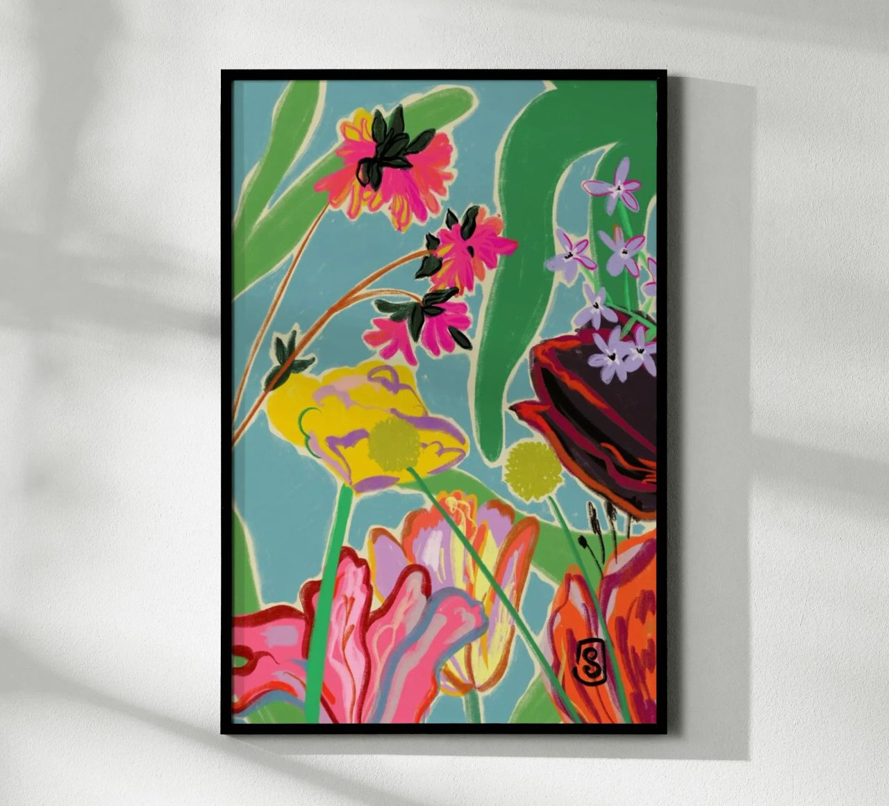 Colourful Flowers Meditation poster van Sandra Poliakov