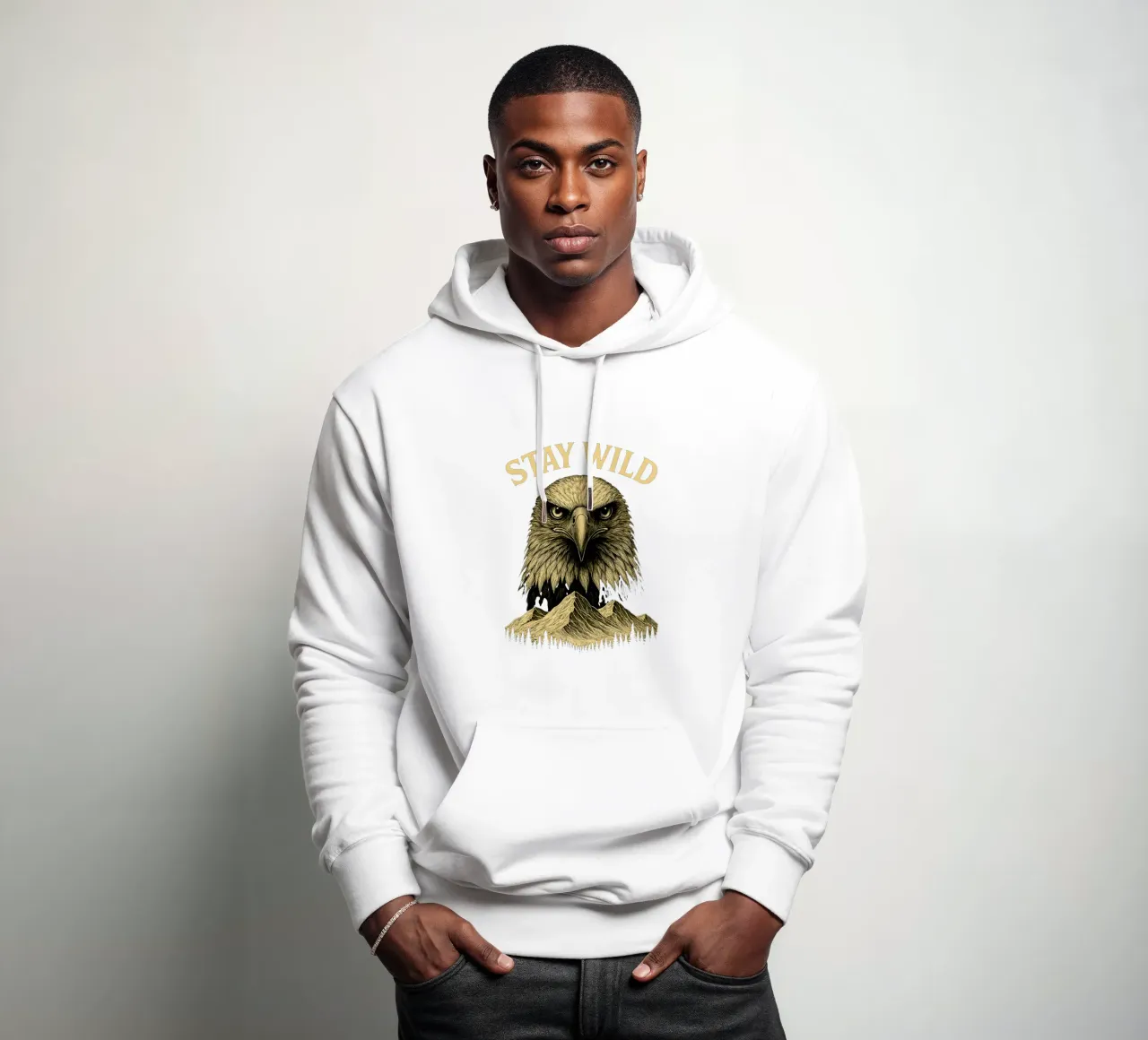 Stay Wild - Restez Sauvage - Aigle Majestueux felpa con cappuccio da LM2KONE