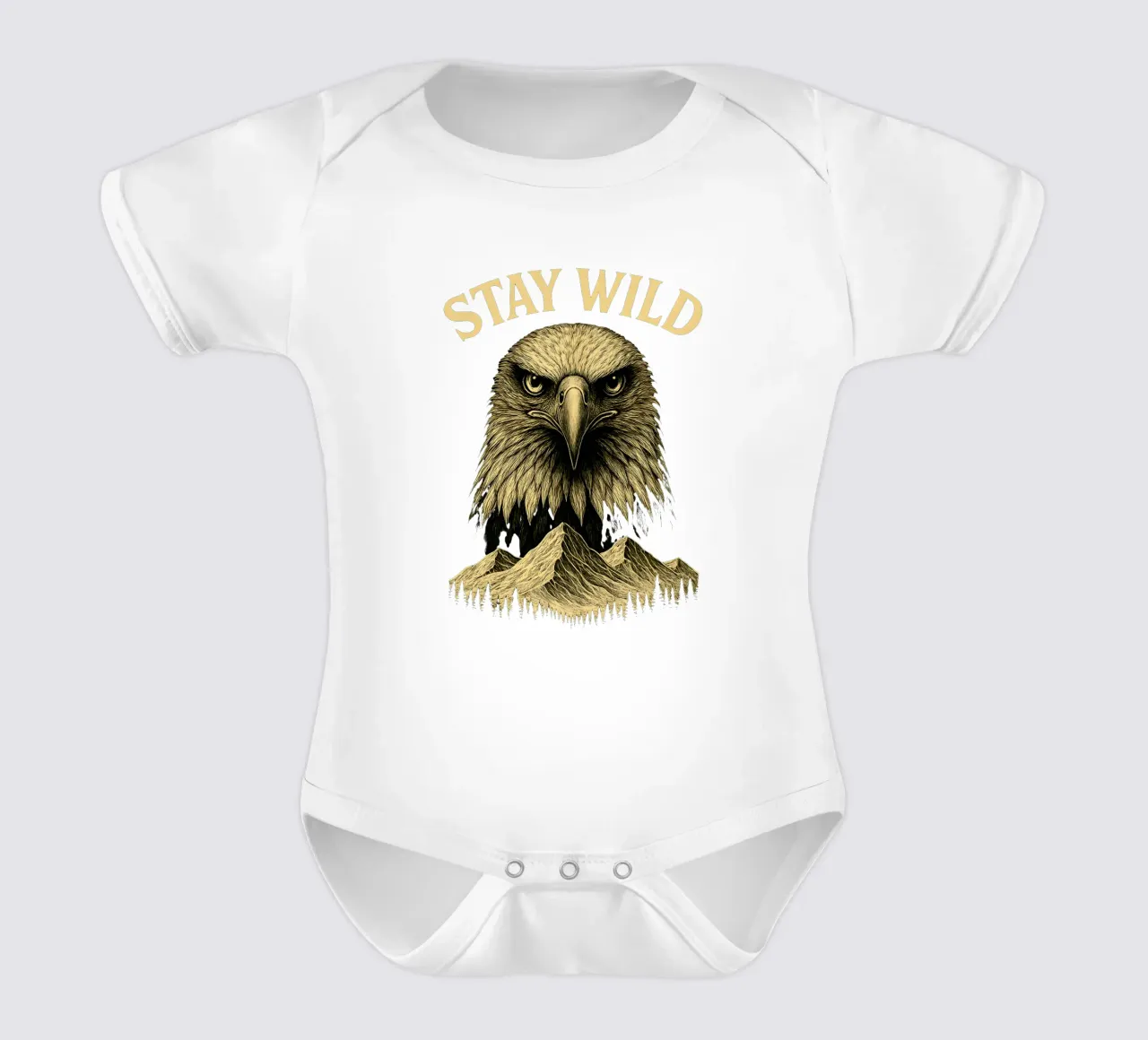 Stay Wild - Restez Sauvage - Aigle Majestueux body neonato maniche corte da LM2KONE