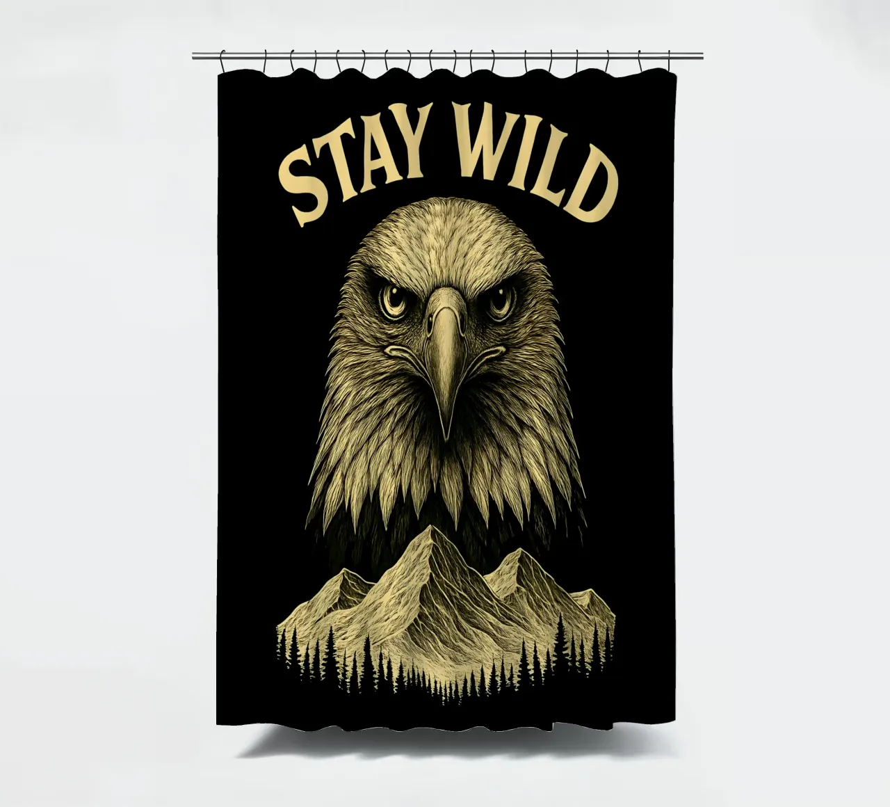 Blijf Wild - Restez Sauvage - Aigle Majestueux douchegordijn van LM2KONE