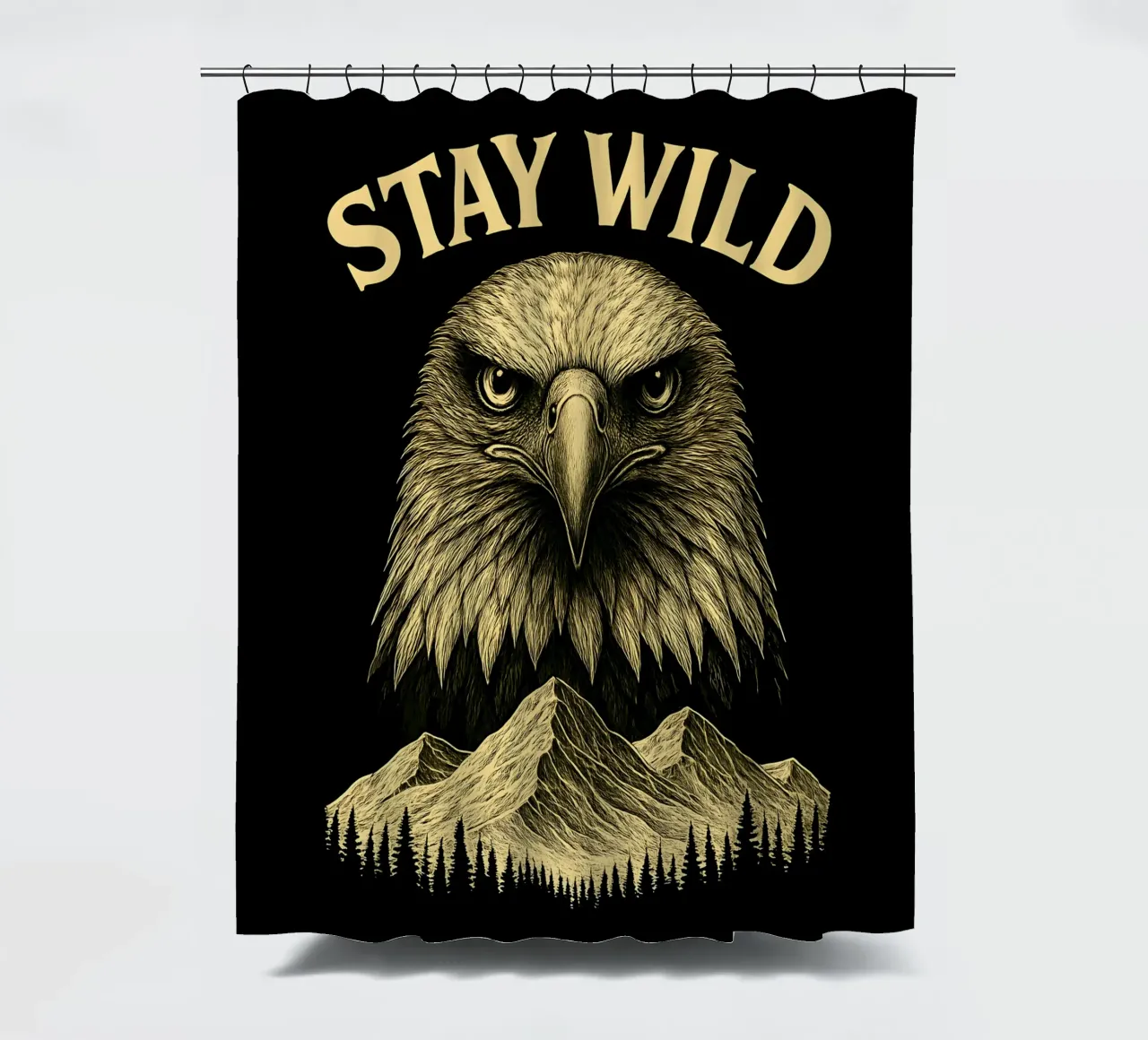 Blijf Wild - Restez Sauvage - Aigle Majestueux douchegordijn van LM2KONE