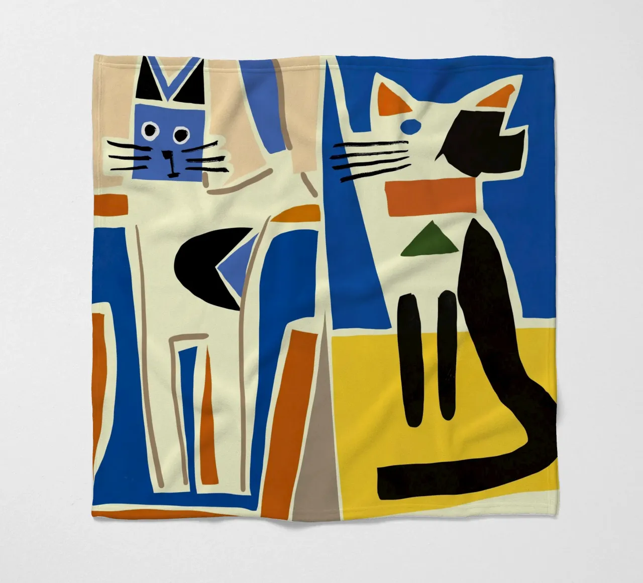 Zwei Katzen zu Hause Fleecedecke von Little Dean
