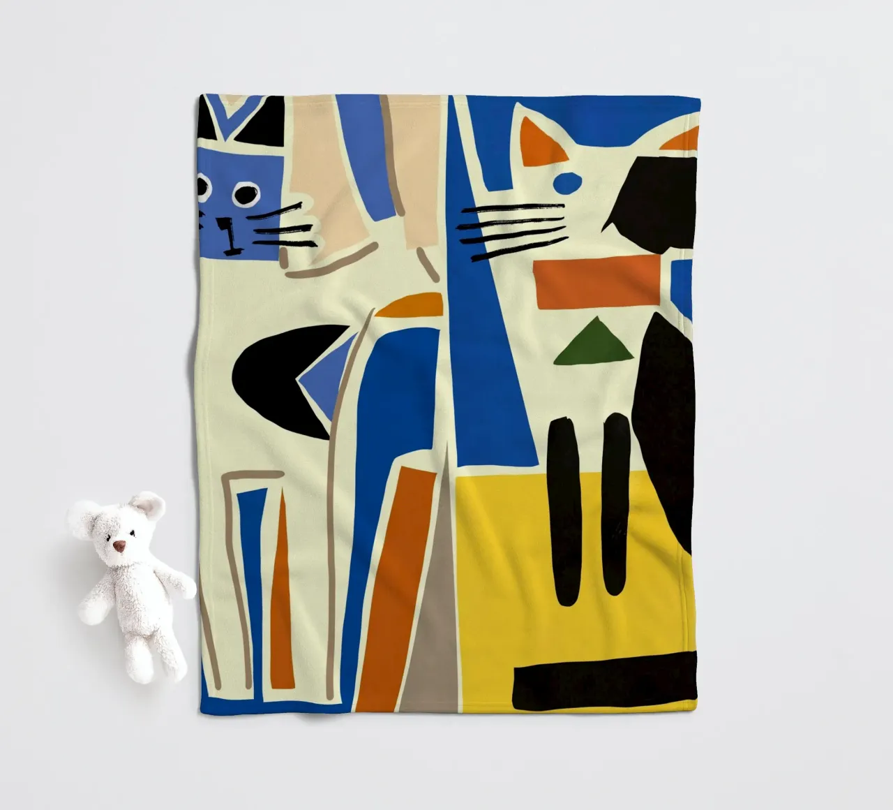 Zwei Katzen zu Hause Fleecedecke von Little Dean