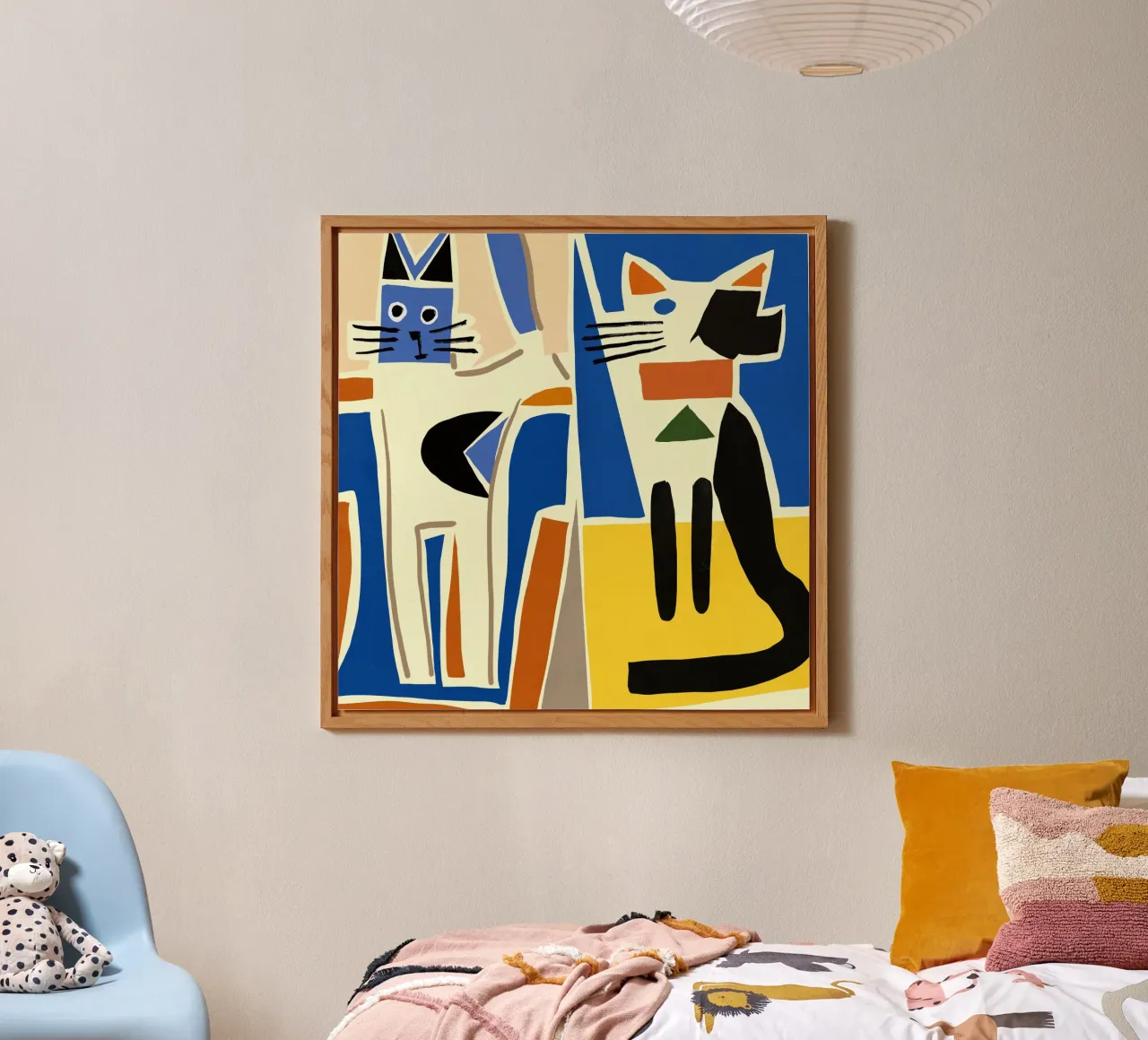 Due gatti in casa alluminio dibond da Little Dean