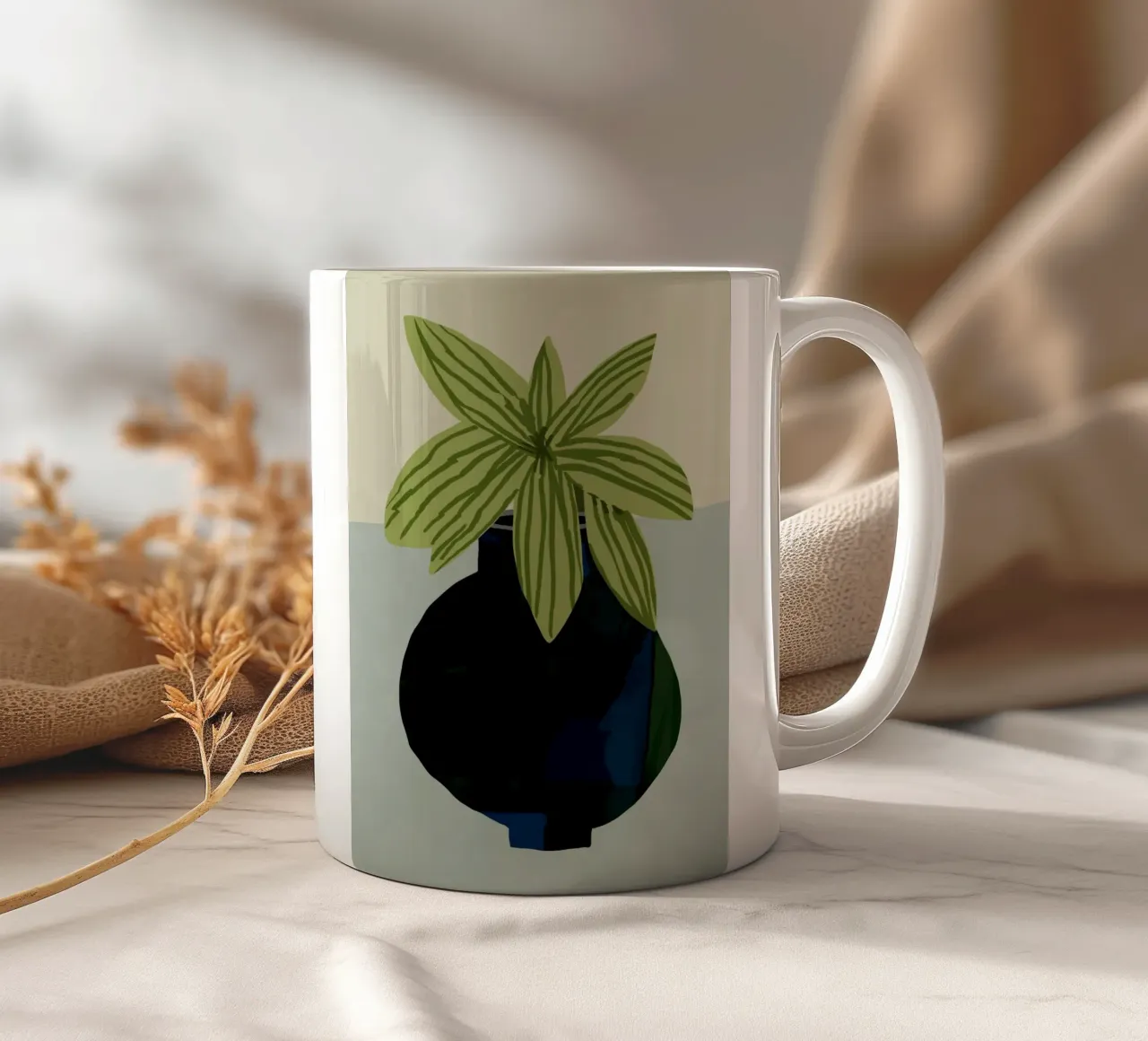 Natura morta di una pianta da interno tazza in ceramica da Little Dean
