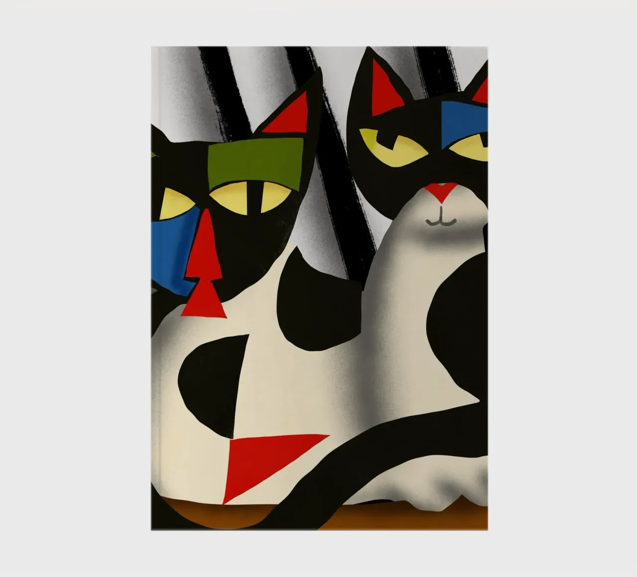 Two cats portrait notebook by Little Dean
