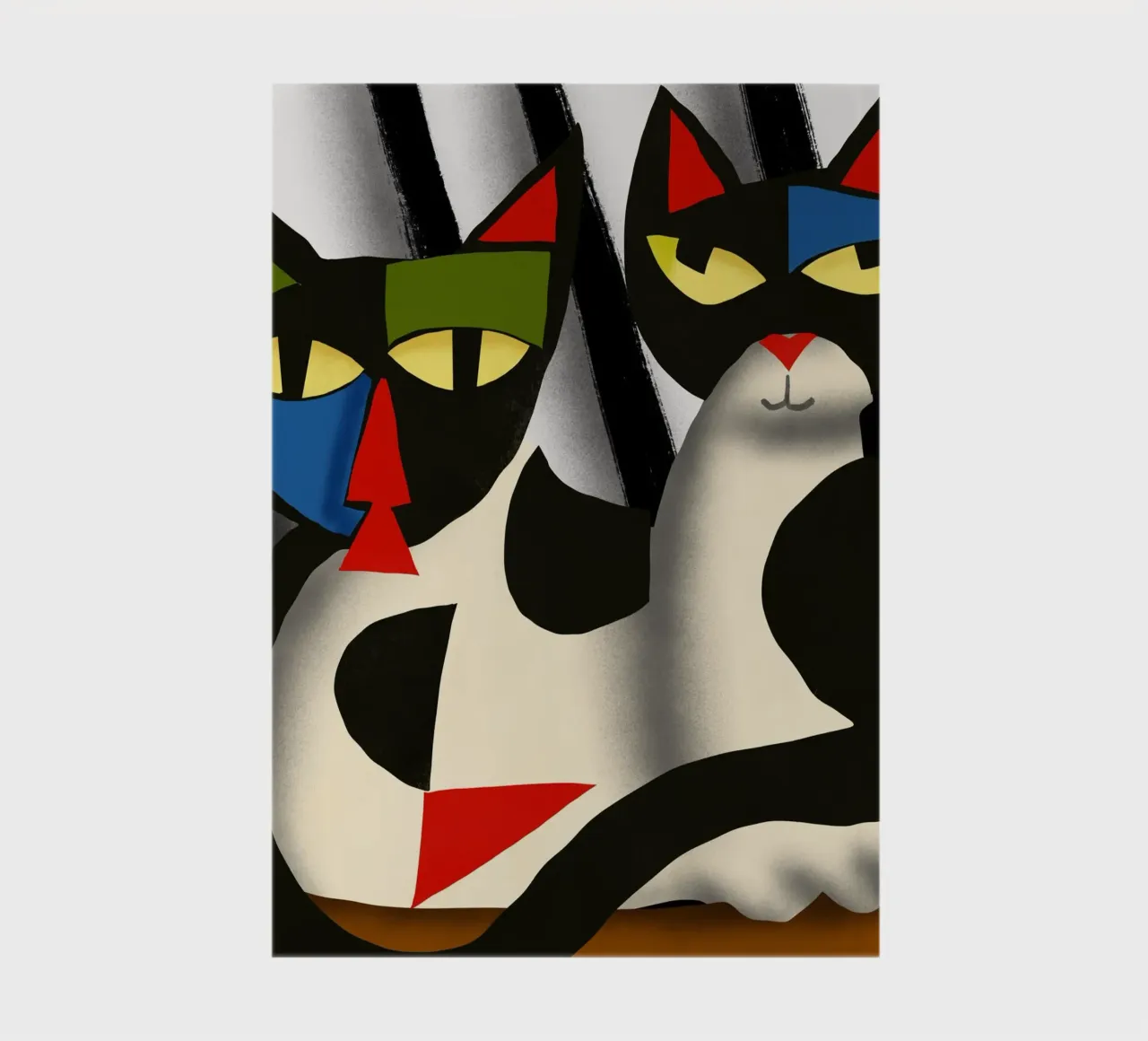 Two cats portrait notebook by Little Dean