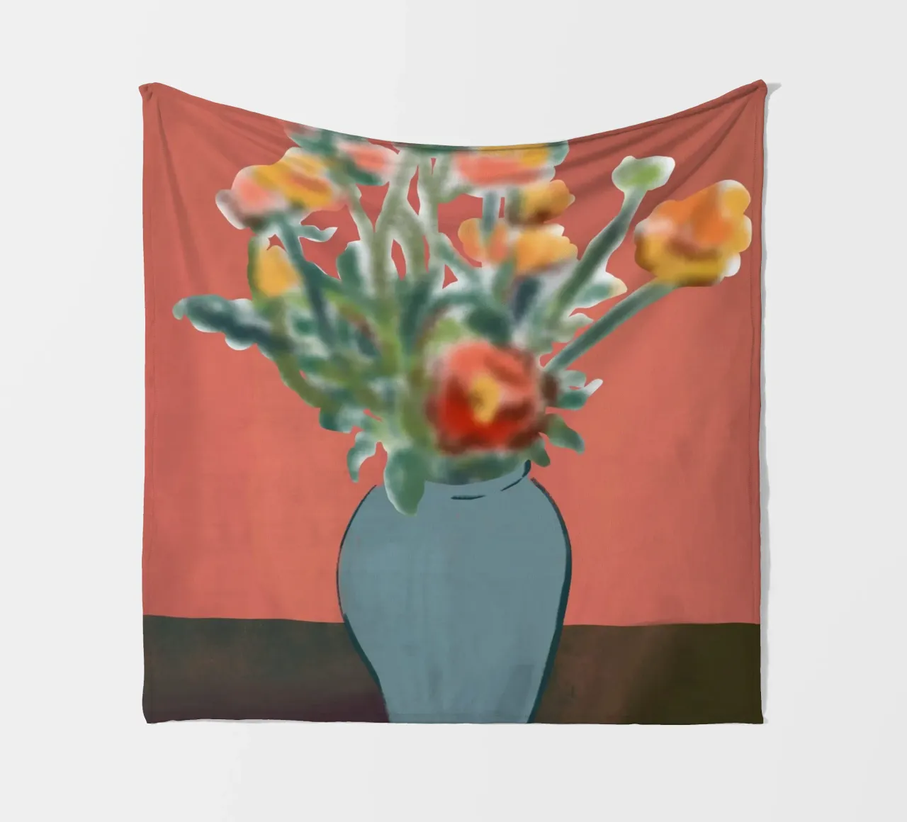 Vaso di fiori con sfondo rosa coperta in pile da Little Dean