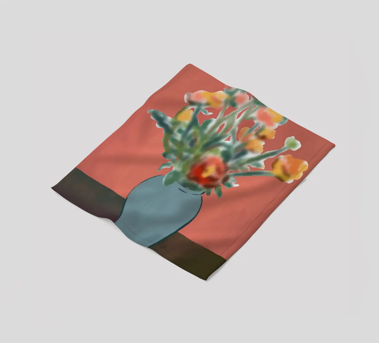 Vaso di fiori con sfondo rosa coperta in pile da Little Dean