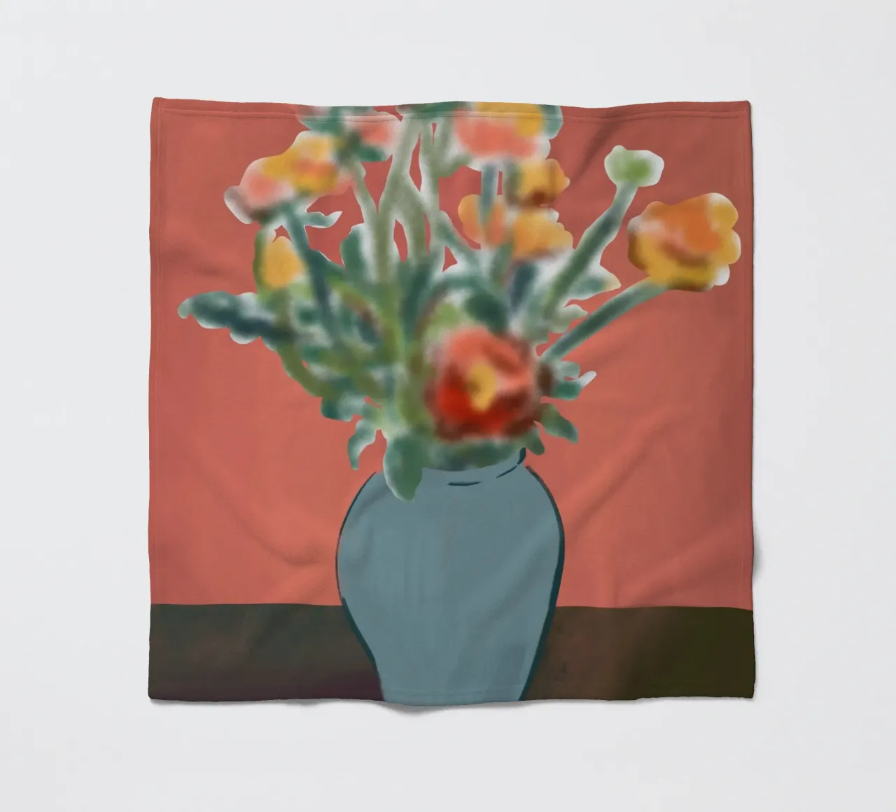 Vaso di fiori con sfondo rosa coperta in pile da Little Dean