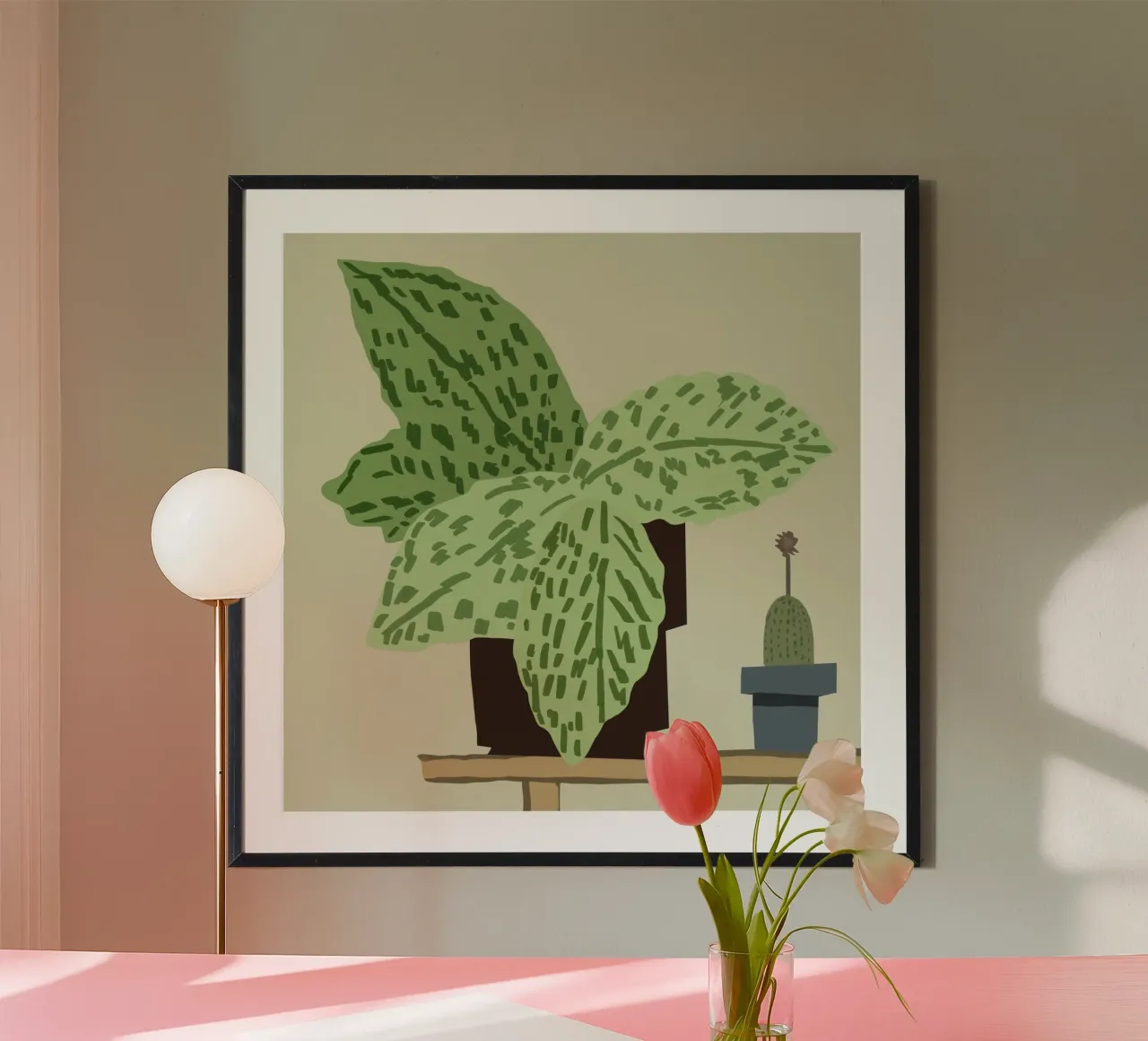A foglia larga poster con telaio in plastica da Little Dean