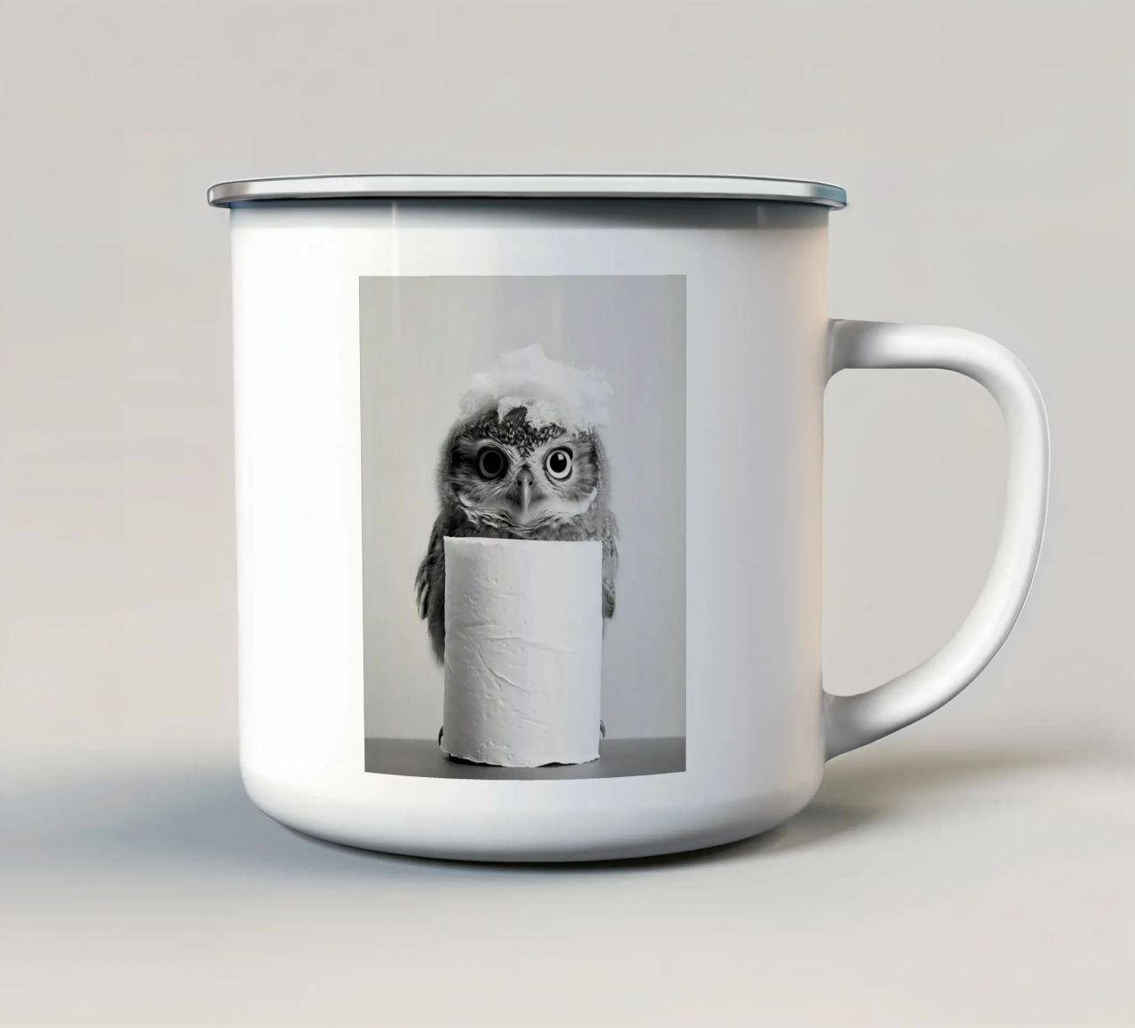 Gufo tazza in smalto da animals_studio