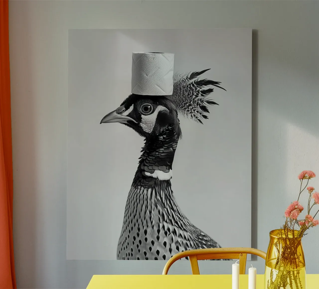 Pheasant canvas with Floater frame by animals_studio