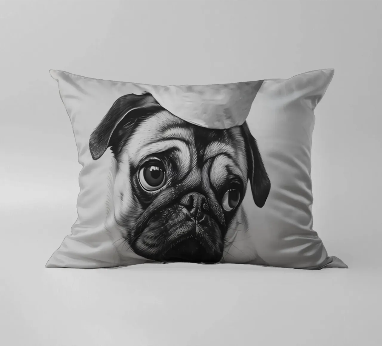 Pug Poster Bathroom decorative cushion by animals_studio
