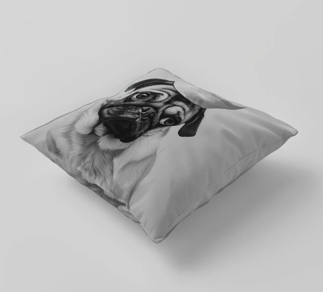 Pug Poster Bathroom decorative cushion by animals_studio