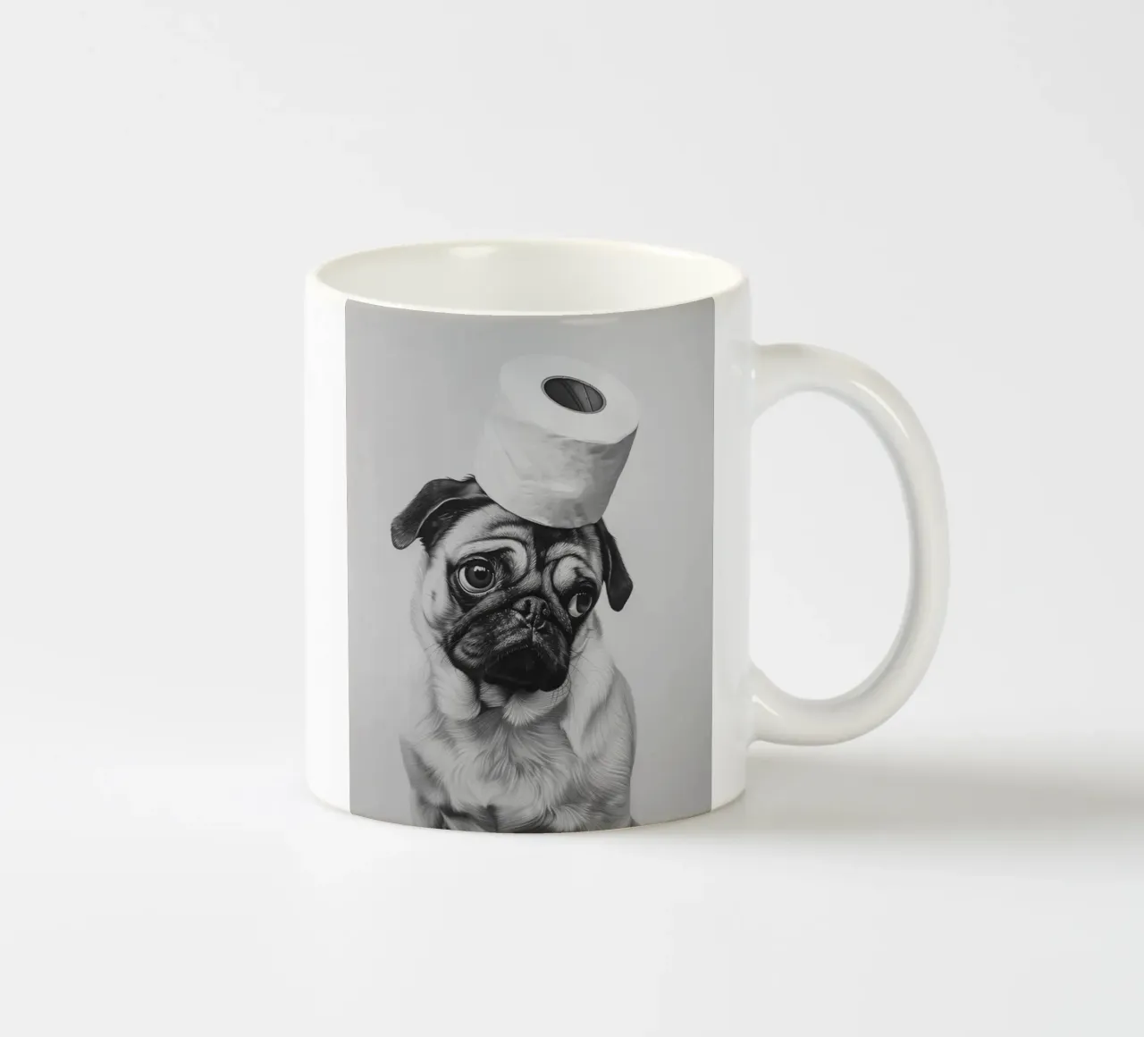 Poster per carlino per il bagno tazza in ceramica da animals_studio