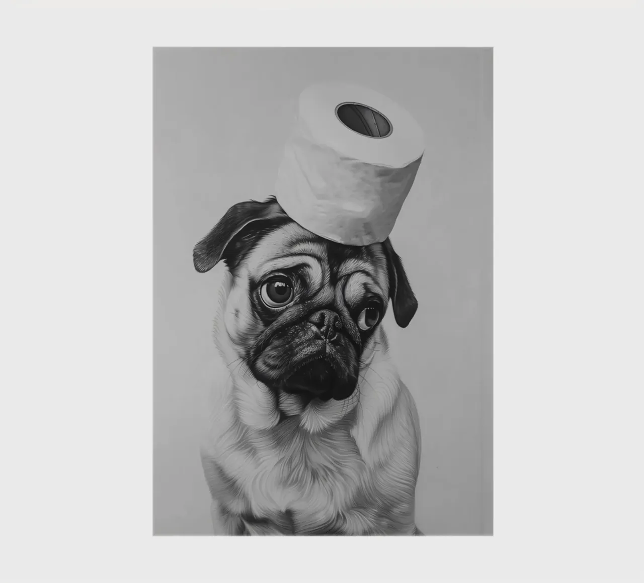 Poster per carlino per il bagno diario da animals_studio