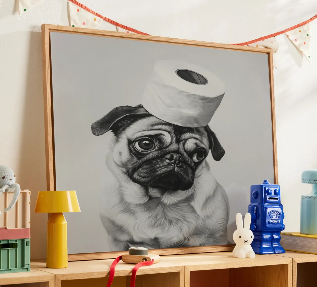 Poster per carlino per il bagno plexiglass da animals_studio