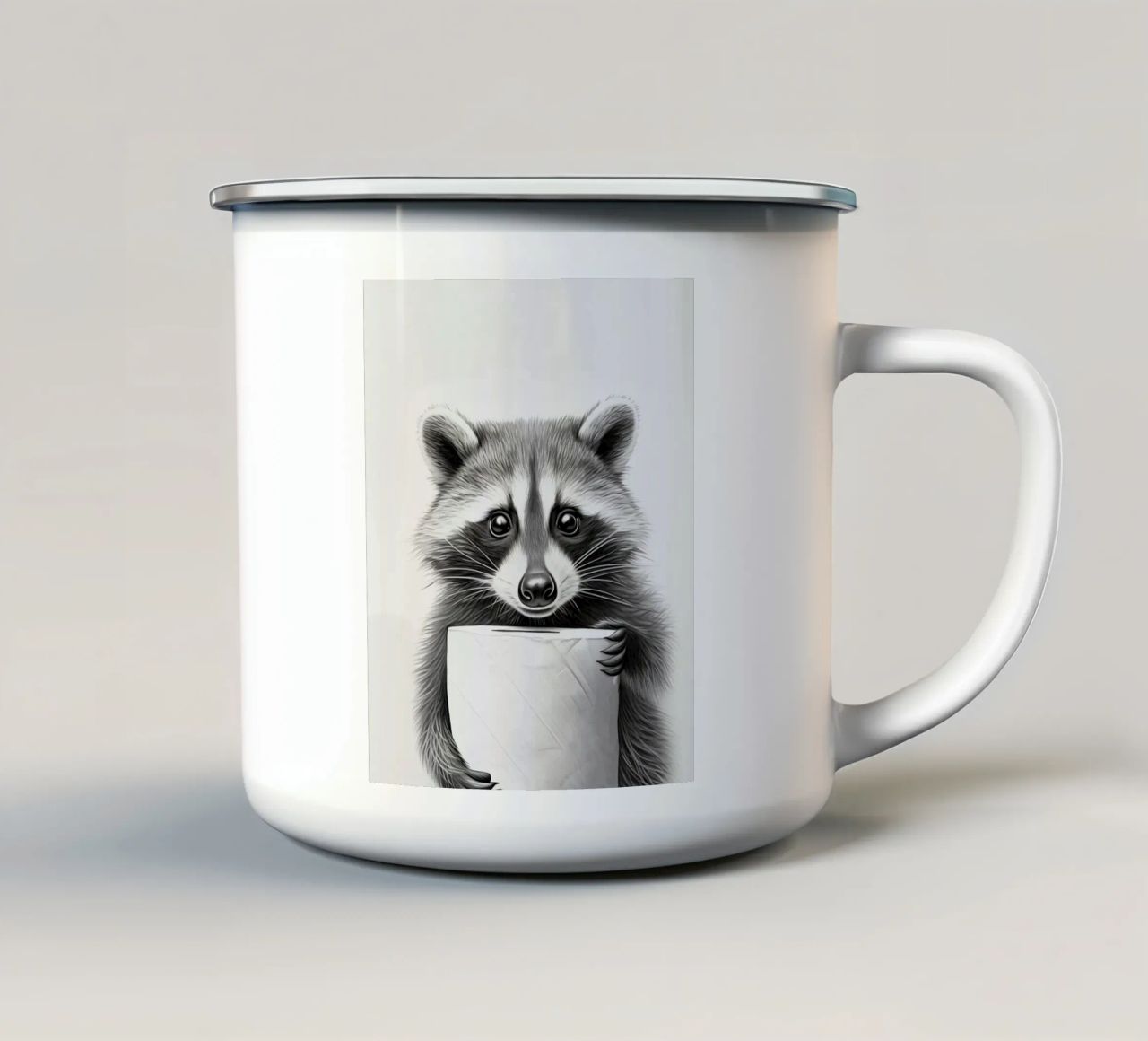 Procione tazza in smalto da animals_studio