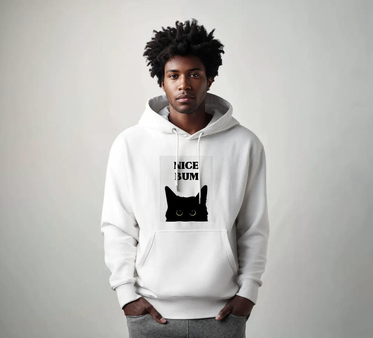 Gatto nero retrò felpa con cappuccio da animals_studio