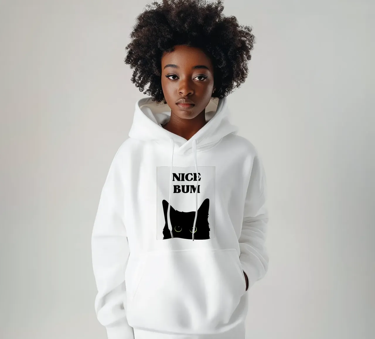 Gatto nero retrò felpa con cappuccio da animals_studio
