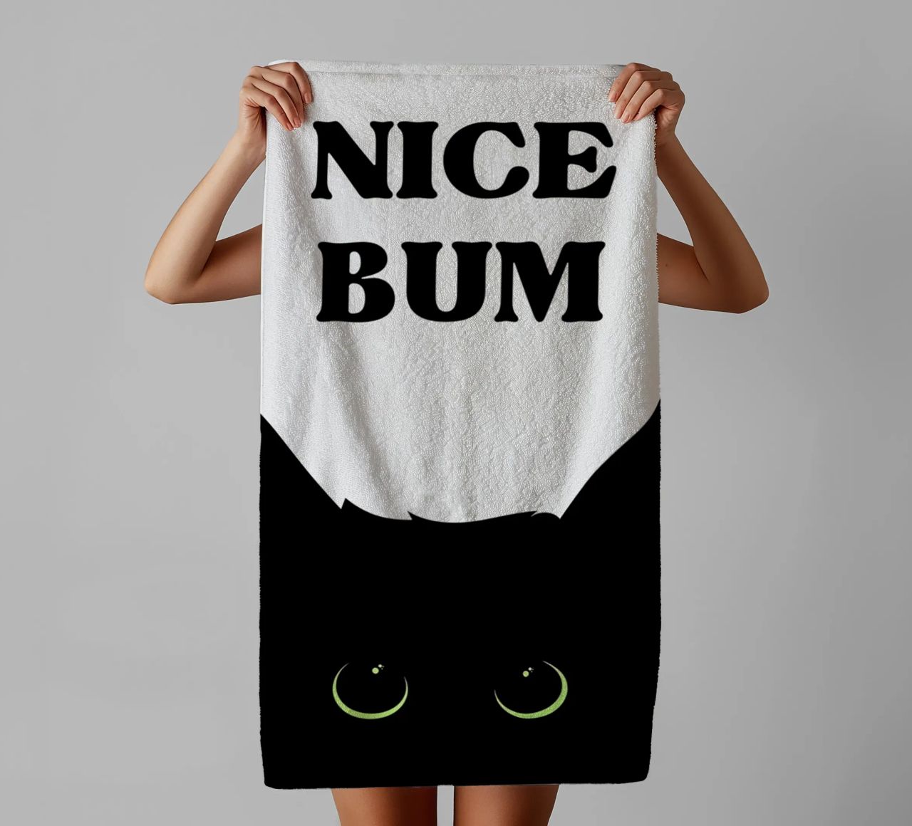 Retro Black Cat towel by animals_studio