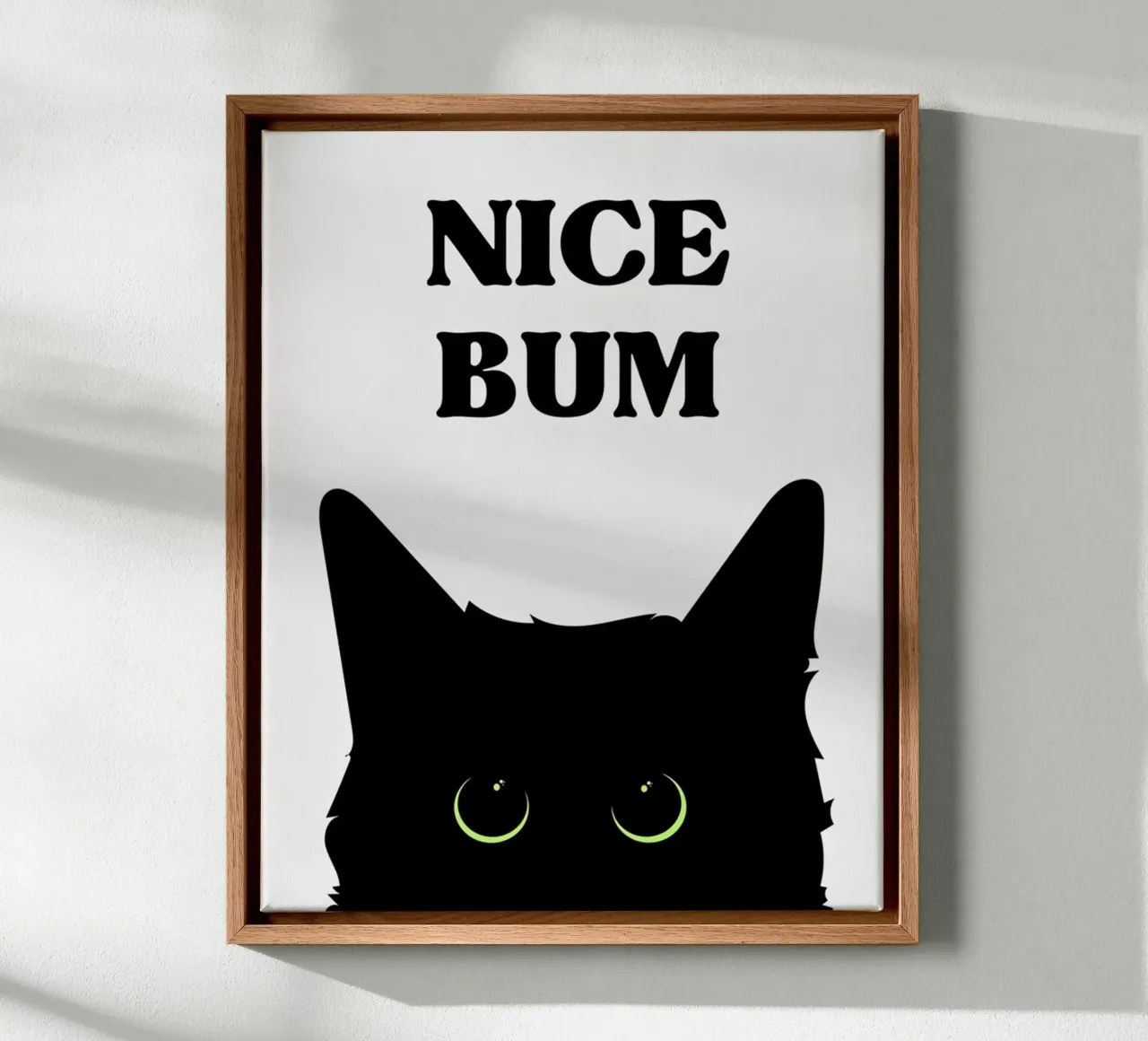 Retro zwarte kat canvas met Baklijst van animals_studio