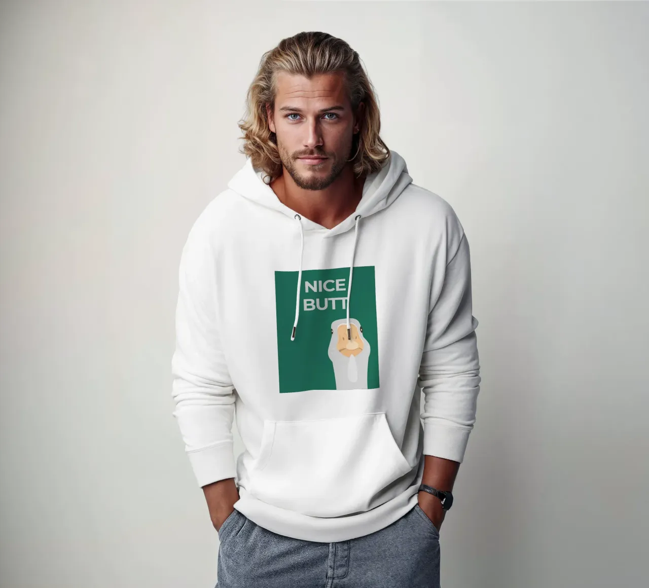 L'oca sciocca felpa con cappuccio da animals_studio