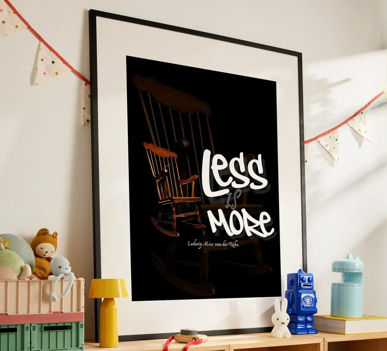 citazioni - Meno è meglio. poster con telaio in alluminio da moraaGP