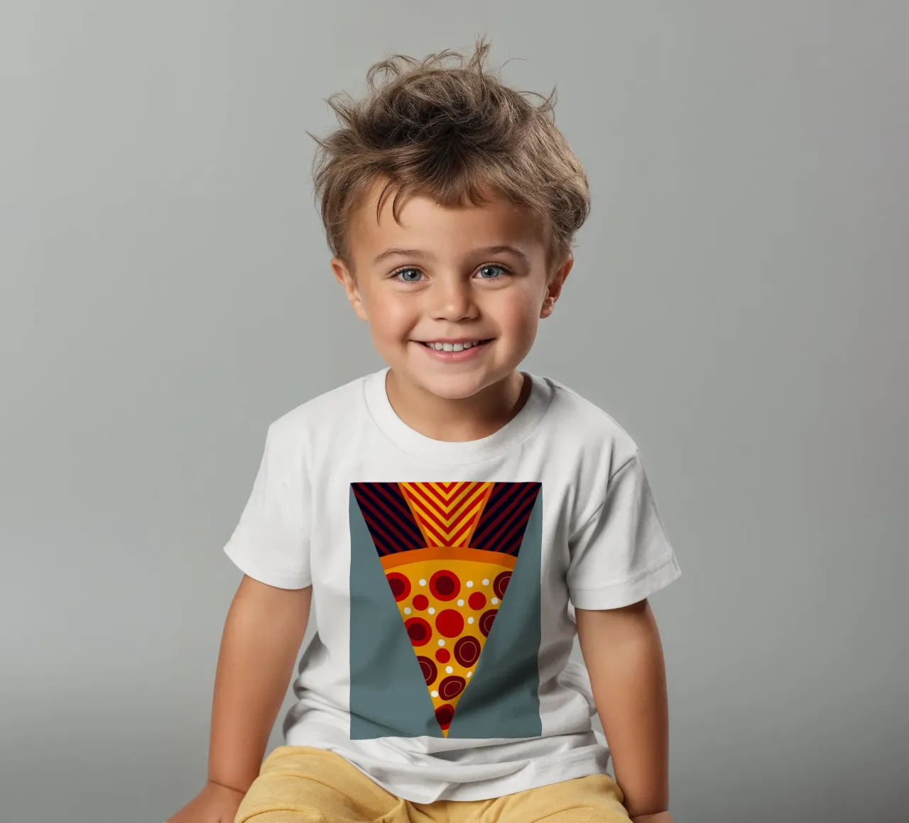 pizza ilustration kids t-shirt by kamilaze