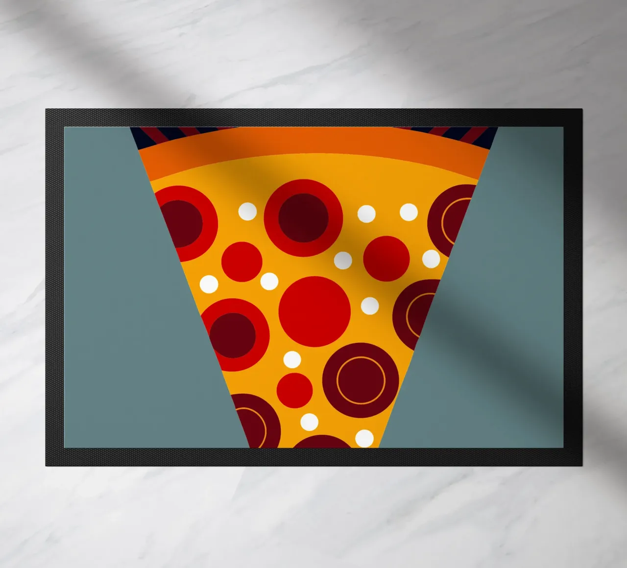 pizza ilustration doormat by kamilaze