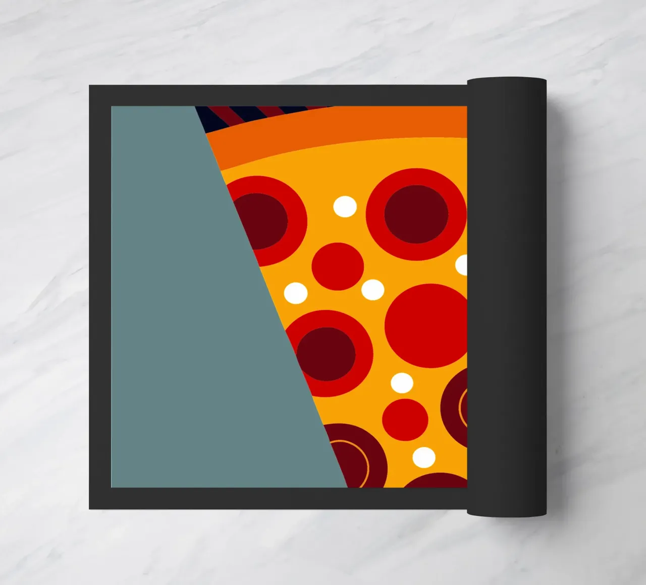 pizza ilustration doormat by kamilaze