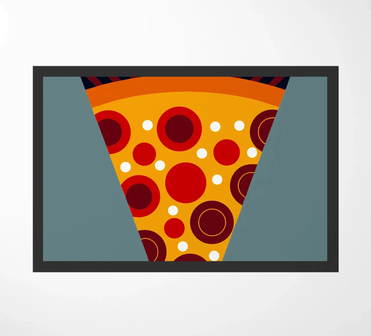 pizza ilustration doormat by kamilaze
