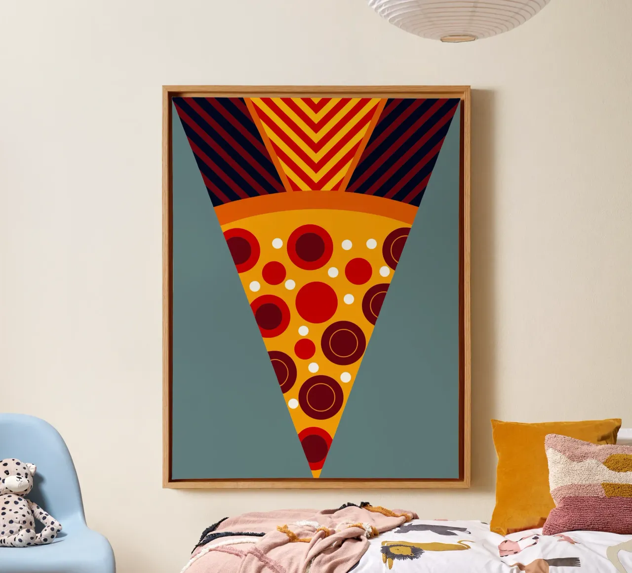 pizza ilustration tela con Cornice a cassetta da kamilaze