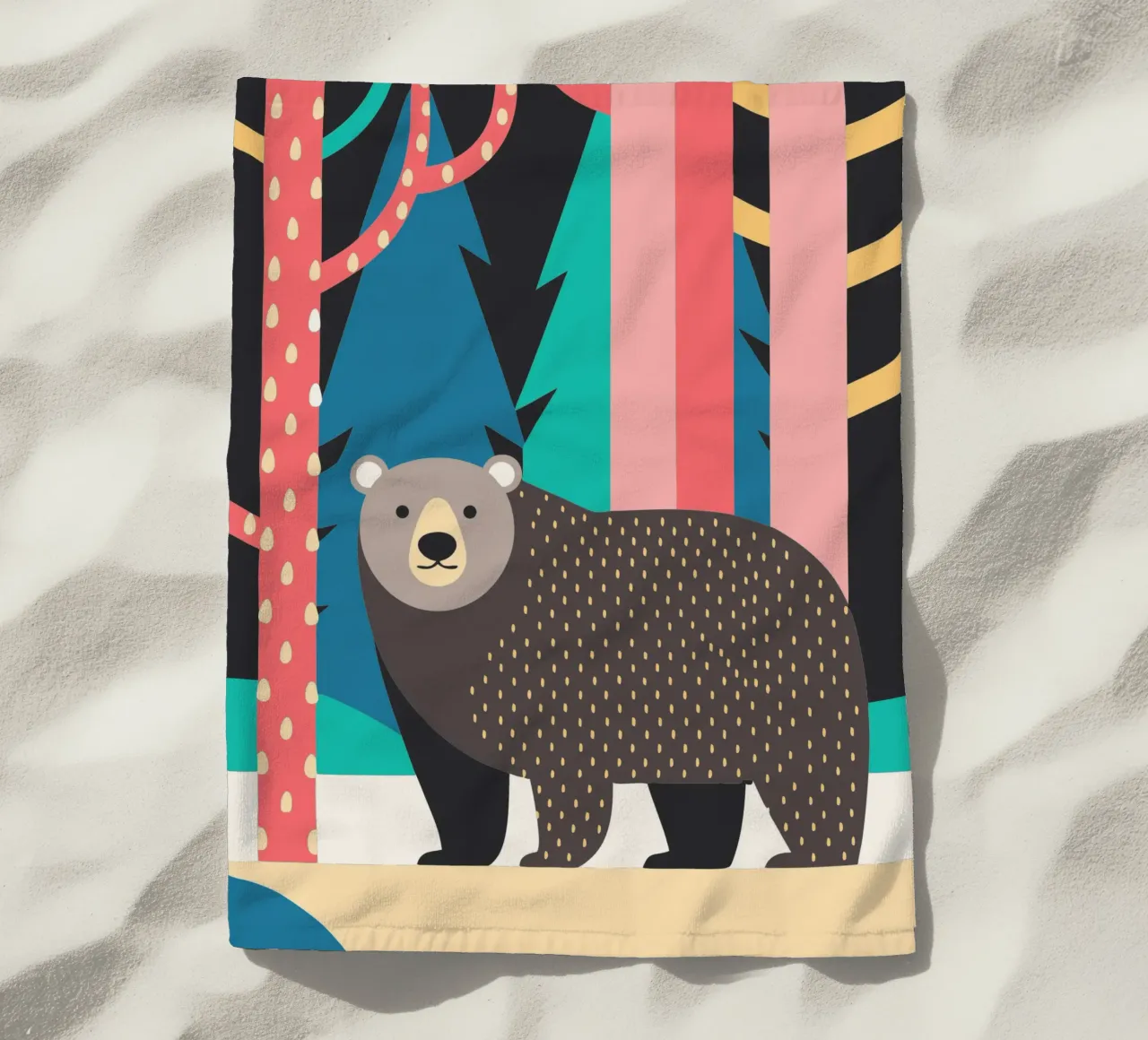 orso fantasia vettoriale telo mare da kamilaze