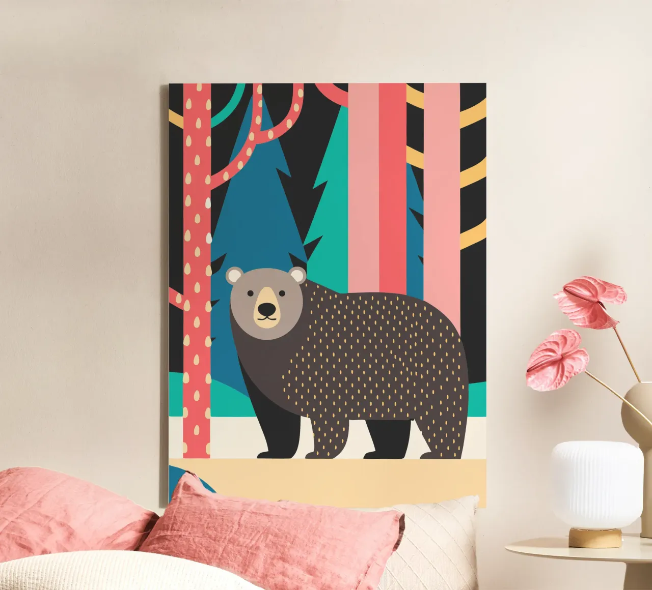 orso fantasia vettoriale tela da kamilaze