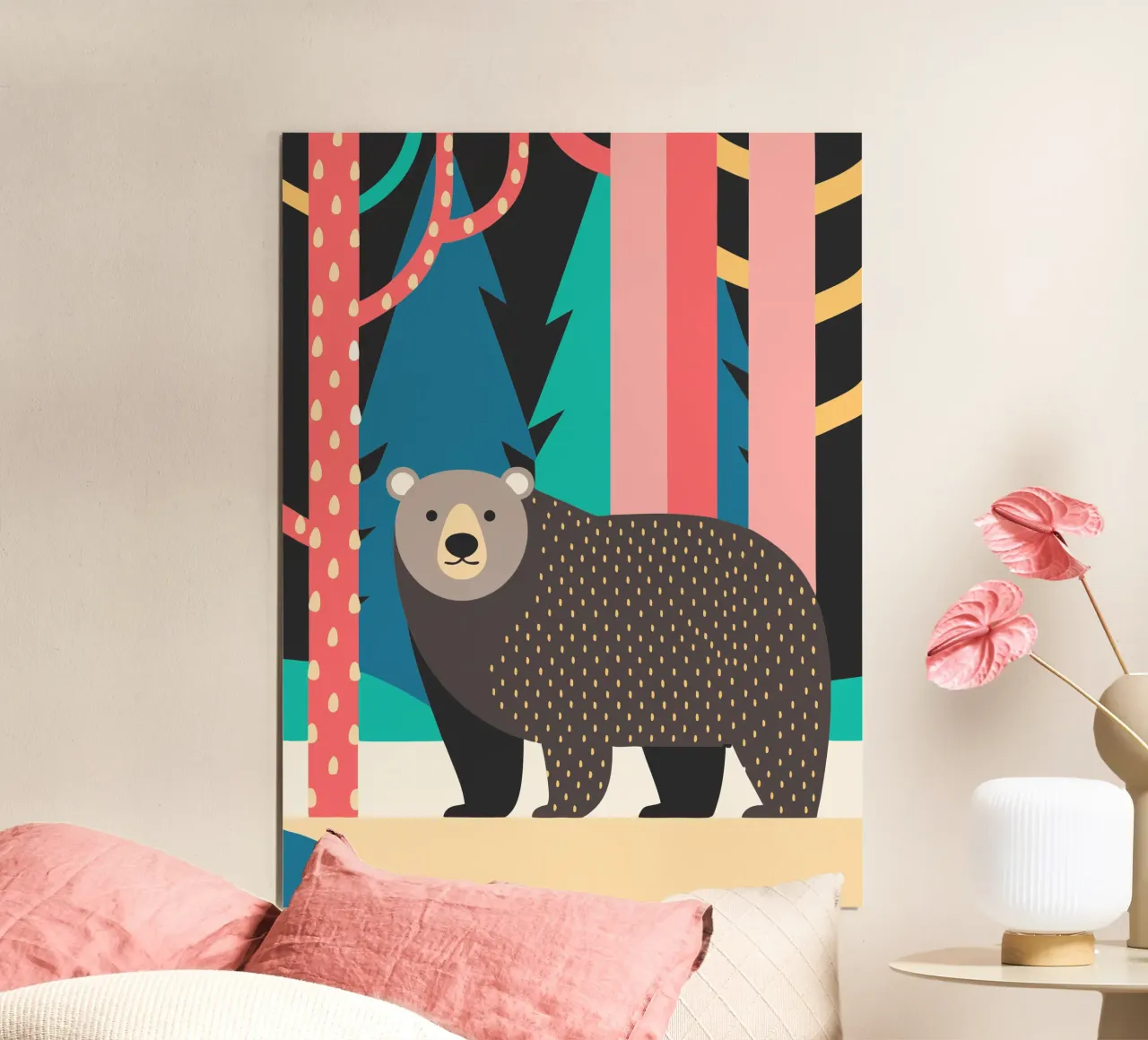 orso fantasia vettoriale poster con telaio in plastica da kamilaze